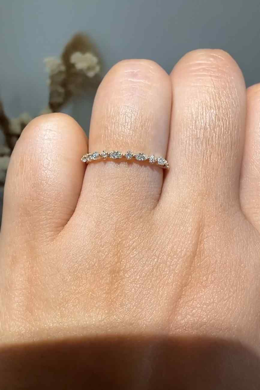 Custom Curved Diamond Wedding Band Matching Bridal Set Ring Band