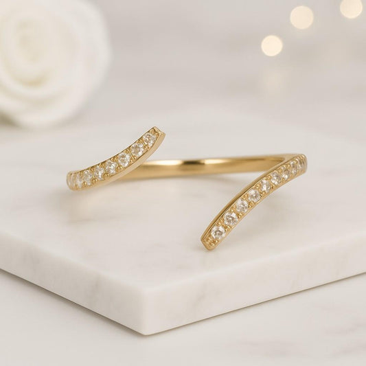 Custom Open Gap Band Ring for Her Womens Cuff Stackable Band