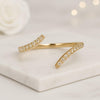 Round Cut Open Cuff Wedding Band