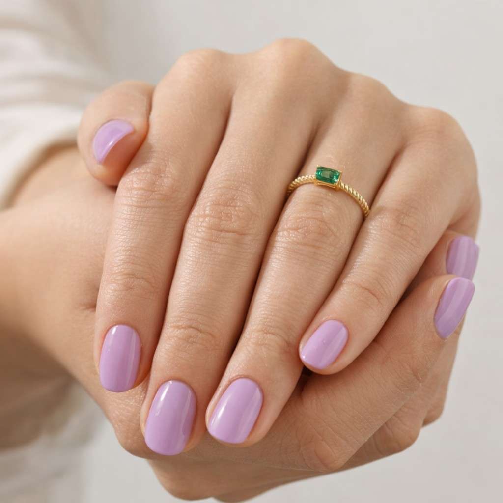 dainty emerald stacking ring