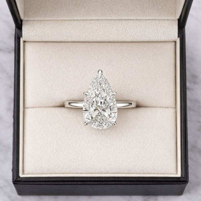 Dainty Pear Wedding Ring
