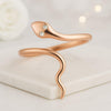 14K Solid Gold Minimal Snake Wrap Ring For Women