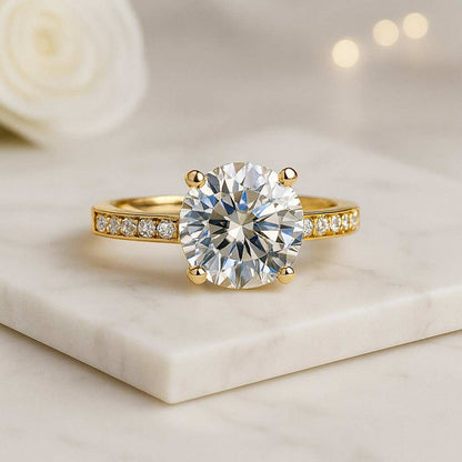 Delicate 1CT Round Cut Lab Created Diamond Solitaire Anniversary Gift Ring