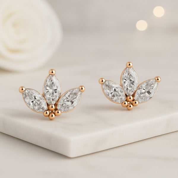 Diamond Bridal Earrings Flower Style Diamond Engagement Earrings