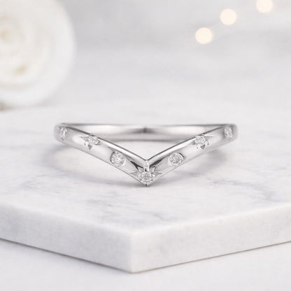 Diamond Curved Band For Women