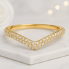Custom Curved Round Diamond Wedding Ring