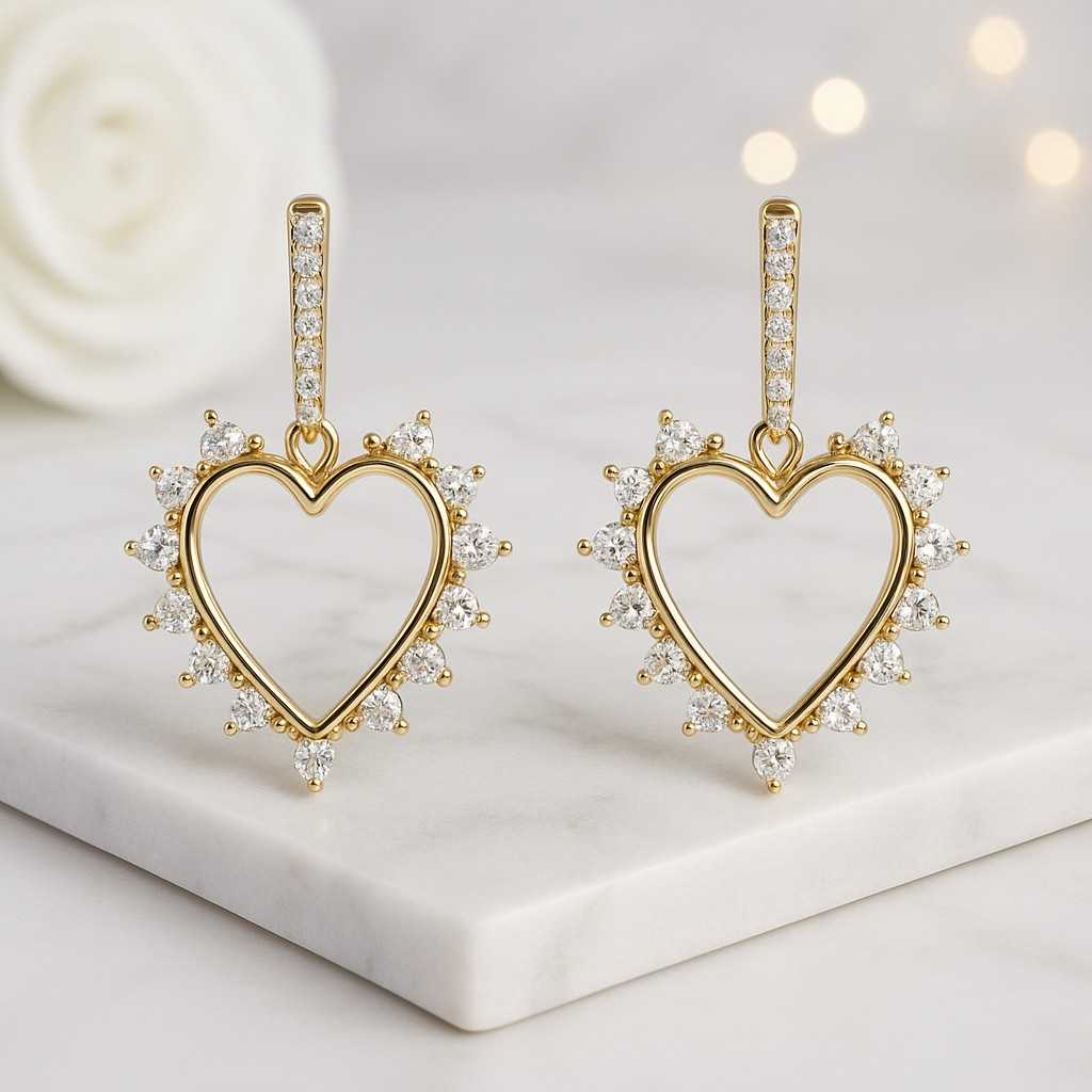 diamond earrings  heart earrings  heart hoop earrings  heart earrings with diamonds  dangle earrings  womendiamond earrings