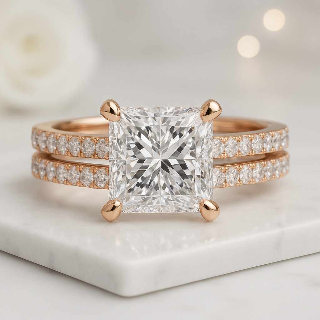 Diamond Engagement Ring Prong Set Eco Friendly Diamond Bridal Ring Gift For Her