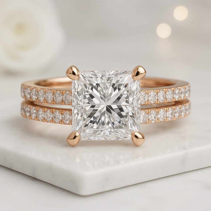 Diamond Engagement Ring Prong Set Eco Friendly Diamond Bridal Ring Gift For Her