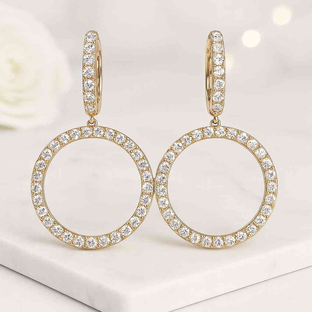 diamond hoop earrings dainty minimalist everyday gift for her lab grown diamond inside out pave
