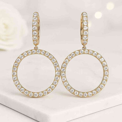 Diamond Hoop Earrings Dainty Minimalist Everyday Gift for Her Lab Grown Diamond Inside Out Pave