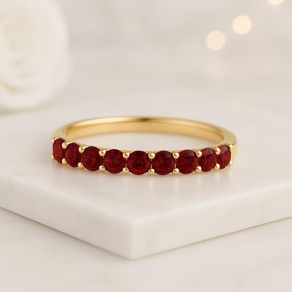 Diamond Ruby Wedding Band Anniversary Ring Promise Ring Women