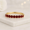 Half Eternity Garnet Wedding Band