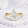 Pear Cut Lab Grown Diamond Three Stone Engagement Ring