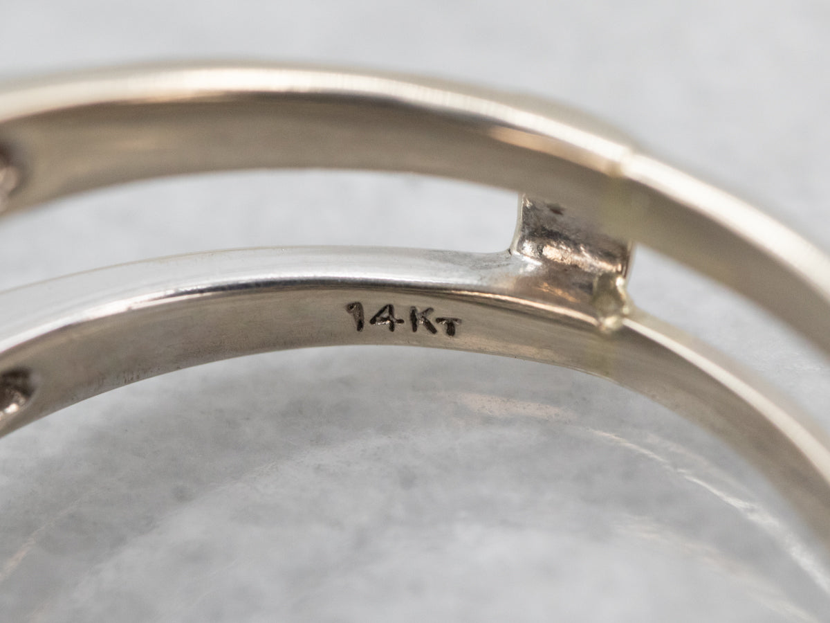 Dome Gold Ring with Round Moissanite Ring