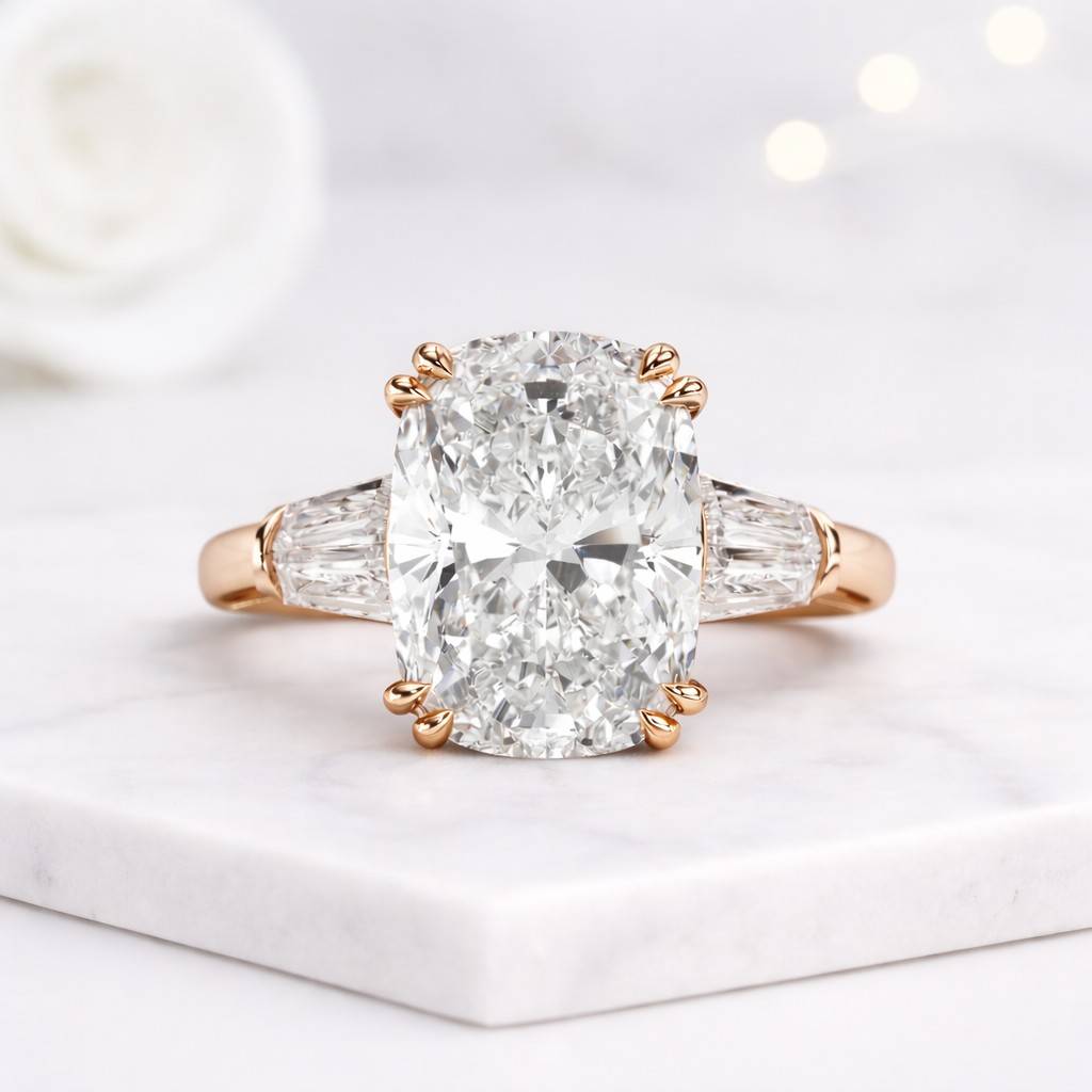 Double Claw Prong Set Diamond Ring