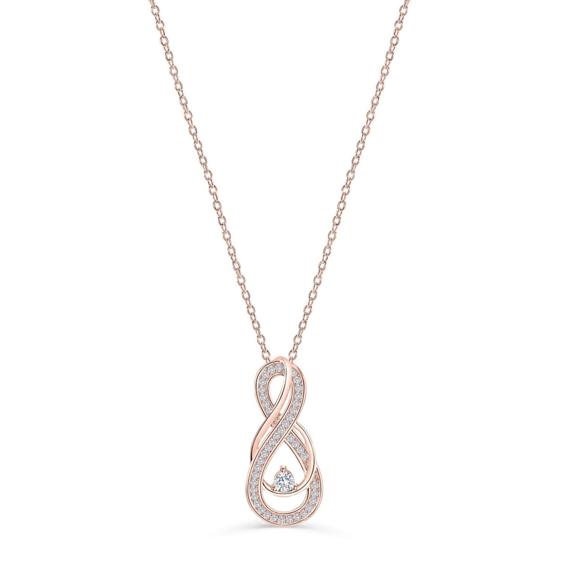 Double Infinity Round Cut Diamond Necklace