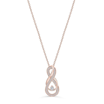 Double Infinity Round Cut Diamond Necklace
