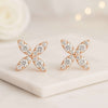 14K Gold Clover Moissanite Diamond Stud Earrings