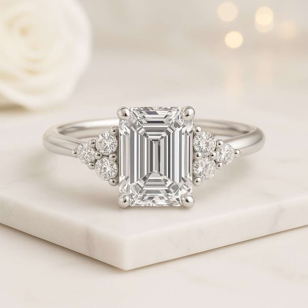 Eco Friendly Diamond Hidden Halo Ring Bridesmaid Gift For Her 14k Gold Anniversary Ring