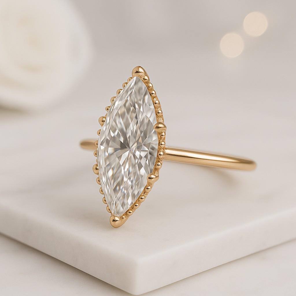 Eco Friendly Diamond Solitaire Ring Gift For Her Lab Grown Diamond Ring Bezel Set 14k Solid Gold Anniversary Ring