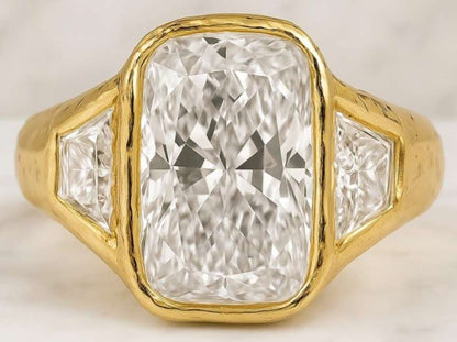 Elongated Cushion Diamond Engagement Ring