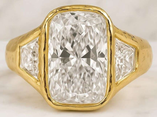 Elongated Cushion Diamond Engagement Ring