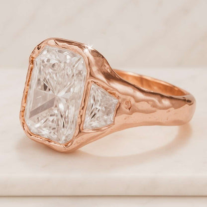 Elongated Cushion Diamond Engagement Ring For Mom