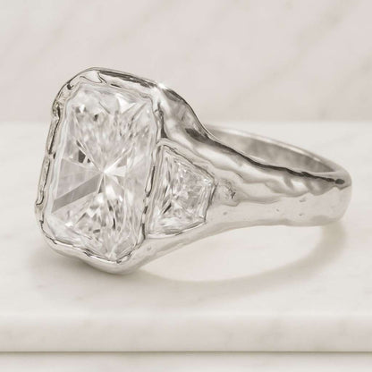 Elongated Cushion Diamond Engagement Ring for wife