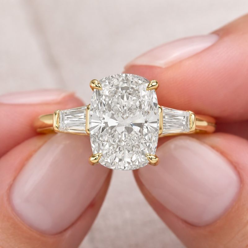 Elongated Cushion Engagement Ring
