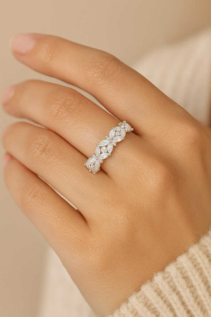 Emerald Cut Engagement Ring in Solid Gold  1.50CT Diamond Engagement Ring with Gap Open Baguette Diamond Ring  Promise Ring Bridal Ring set
