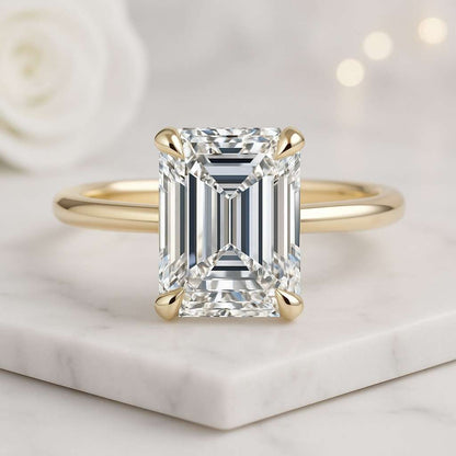Emerald Cut Lab Grown Diamond Ring Emerald Lab Diamond Solitaire Ring