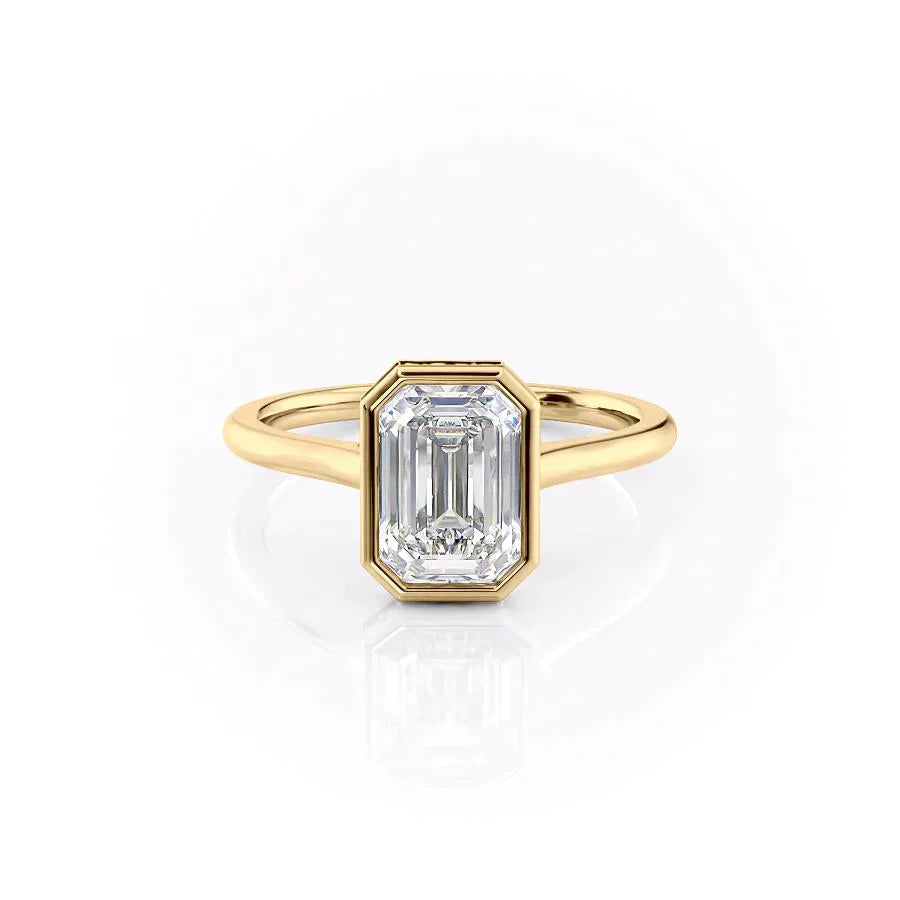 Emerald Diamond Bezel Set Ring