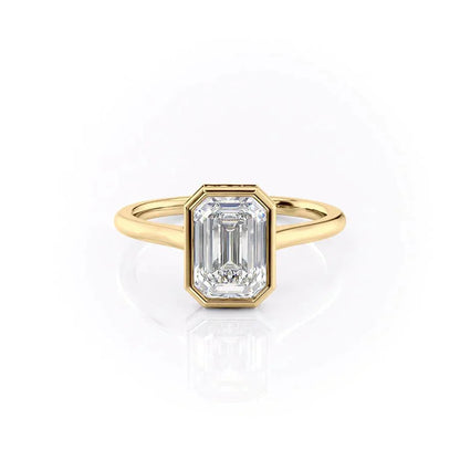 Emerald Diamond Bezel Set Ring
