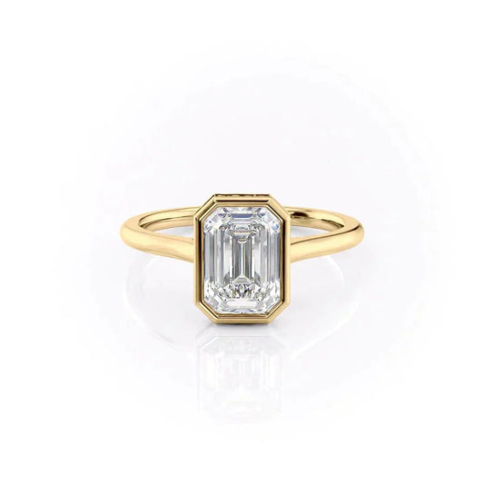 Emerald Diamond Bezel Set Ring