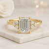 0.50 To 2.00 CT Emerald Cut Three Stone Diamond Ring