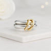 14K Two Band Link Connected Ring