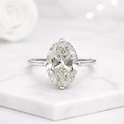 3 CT Oval Cut Lab Grown Diamond Engagement Ring