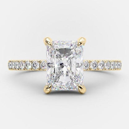 Engagement Ring, Claw Prong Pave Set