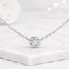 14K Gold  Bezel Set Lab Grown Diamond Solitaire Pendant Necklace