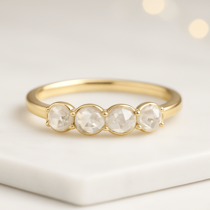 Flat Cut Diamond Ring