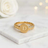 Customized Round Signet Ring in 14k Solid Real Gold
