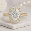 Oval Cut Lab Grown Diamond Vintage Halo Engagement Ring