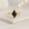 Black Kite Cut Moissanite Ring in Bezel Setting