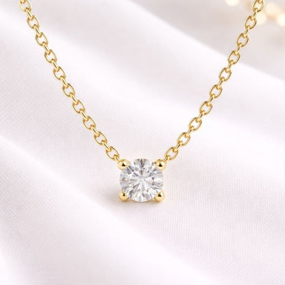 Four Prong Set Lab Diamond Delicate Necklace