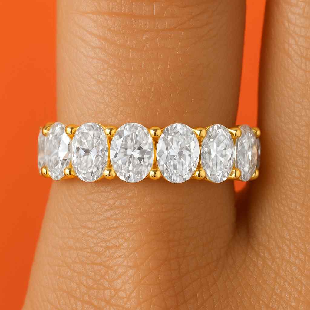 Full Eternity Diamond Engagement Band Eco Friendly Diamond Proposal Band CVD Diamond Anniversary Band