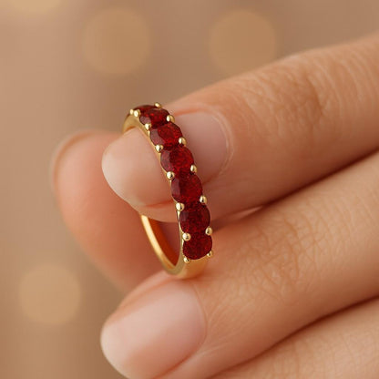 GemStones in Half Eternity White Gold and Rose Gold