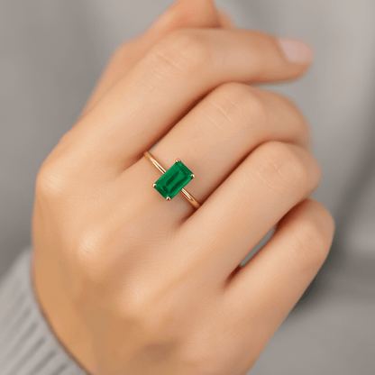 Genuine Emerald Gold Ring