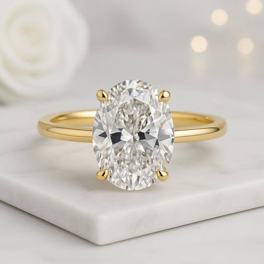 Genuine Lab Grown Diamond Wedding Set Bridal Rings for Her