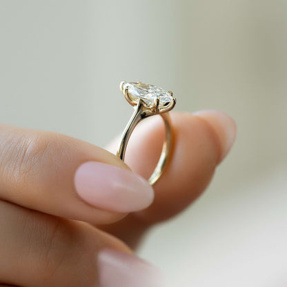 Gift for Her, Marquise Cut Solitaire Ring